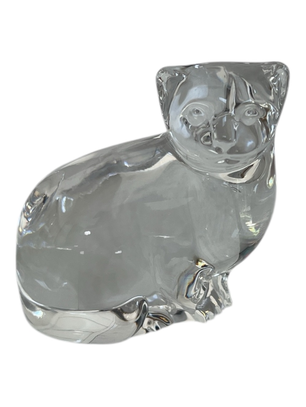 Villeroy & Boch Kitty Cat Glass Crystal Hand Cooler Palm Cooler Figurine